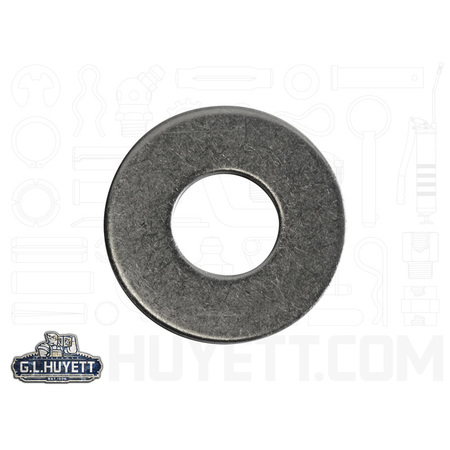G.L. HUYETT Flat Washer, Fits Bolt Size #10 , Stainless Steel Plain Finish FTW-0010-SS